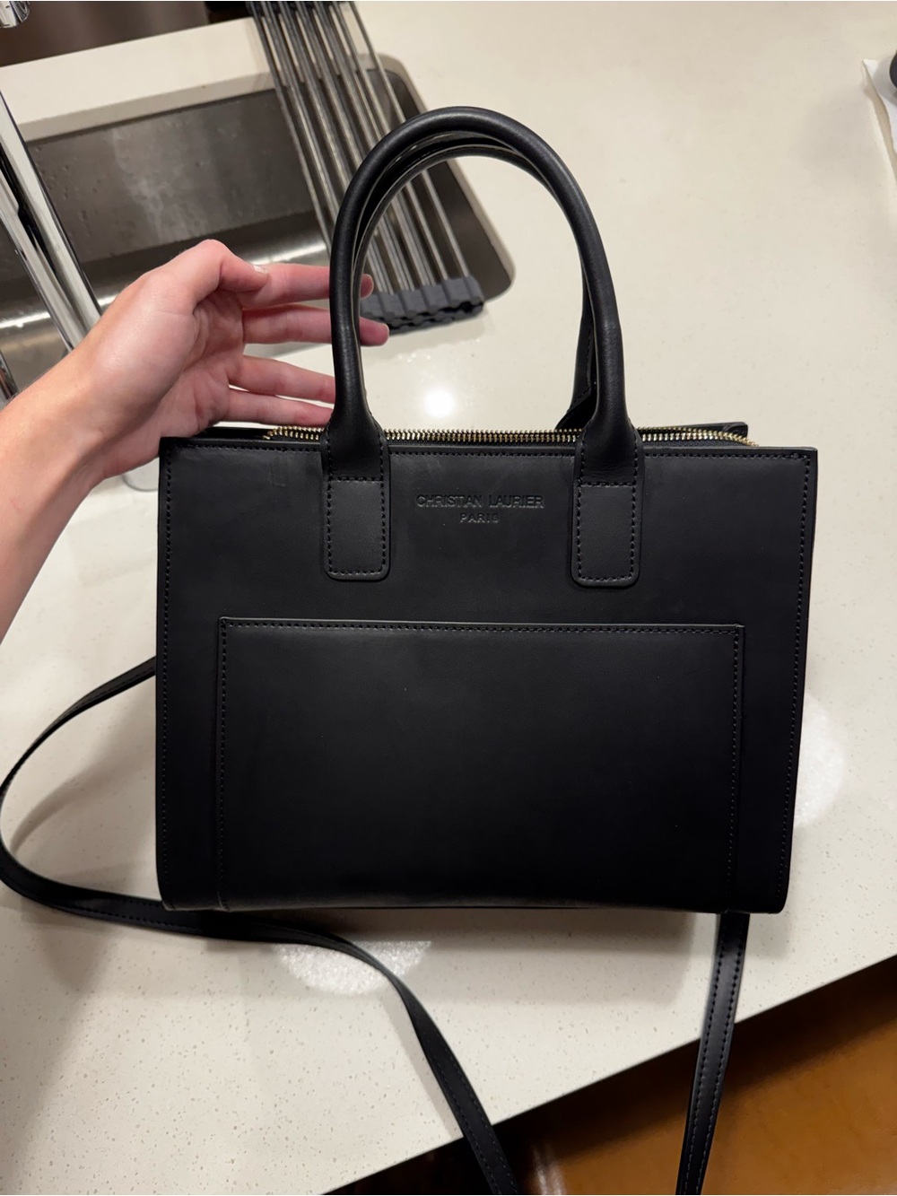 New Black Leather Handbag Crossbody Purse